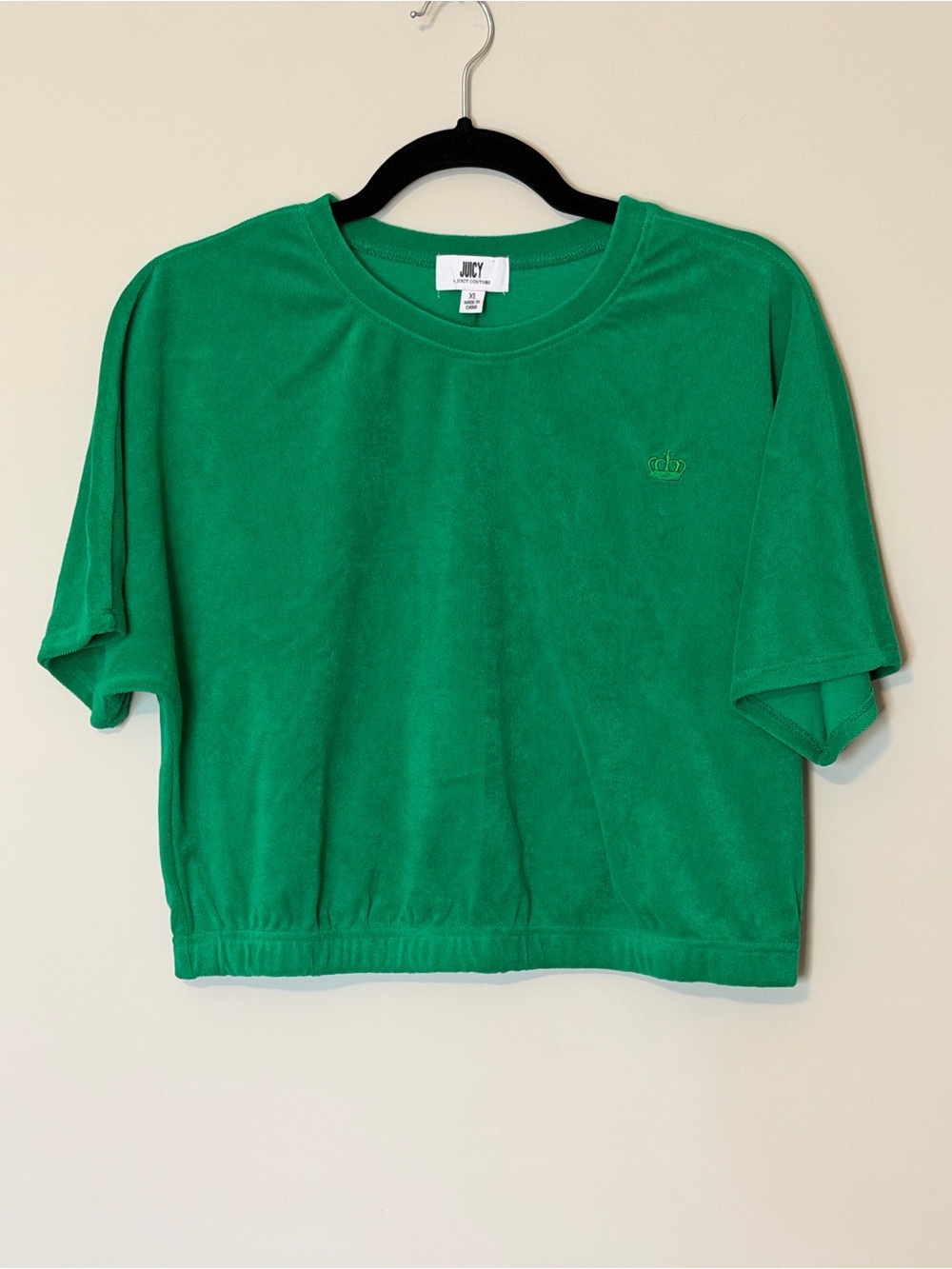 Juicy by Juicy Couture Women’s XL Green Terry Cloth Crop Top Y2K